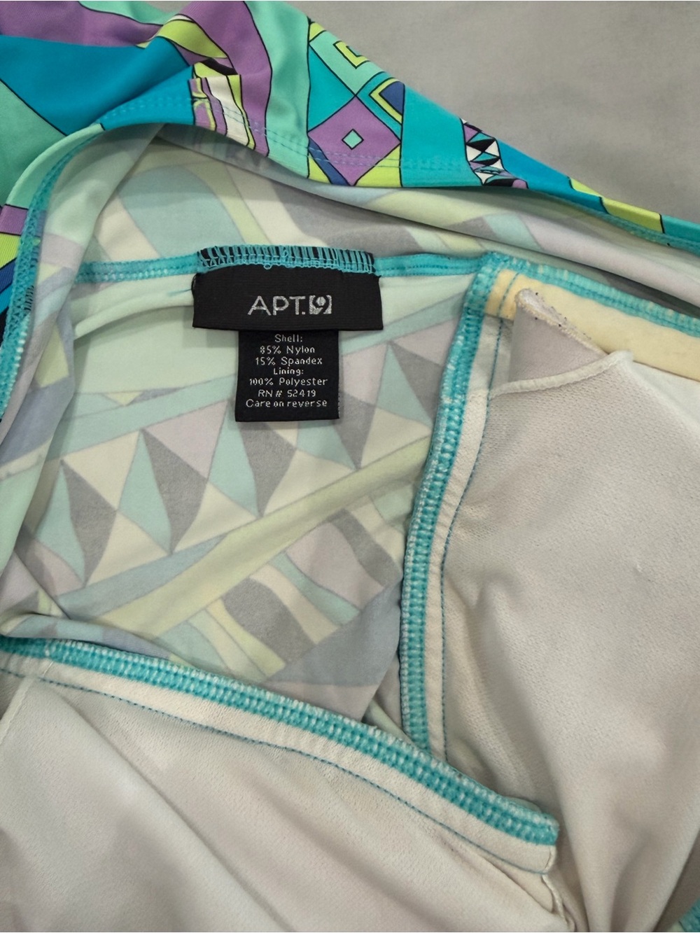 ☀️ Apt. 9 - Multicolor Geometric Print Women’s Tankini Top - Picture 4 of 7